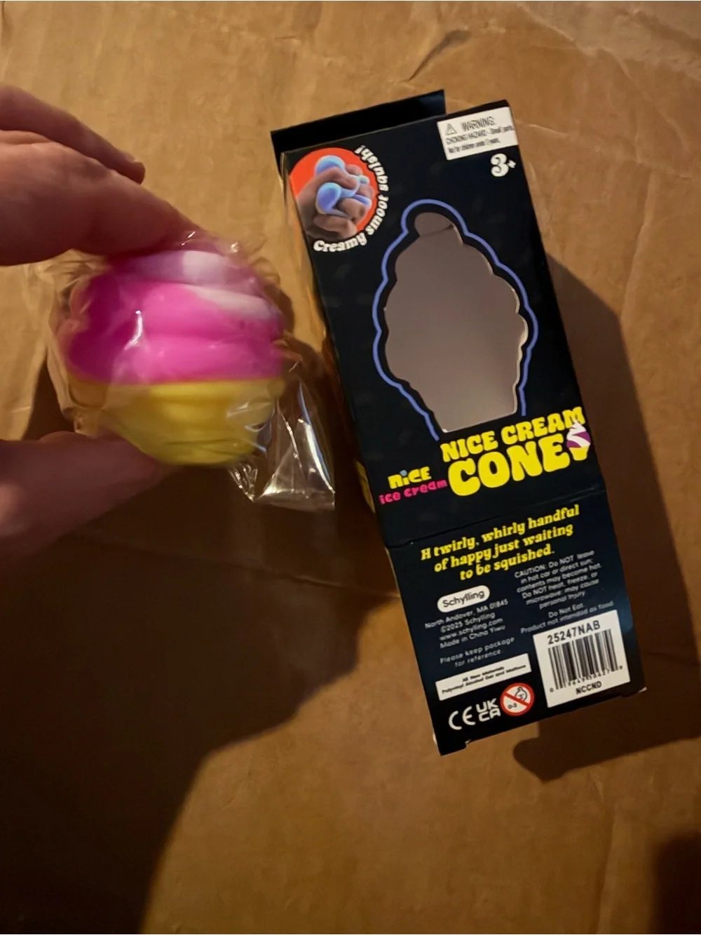 Nice Cream Cone Soft Squishy Toy - Pink & Yellow